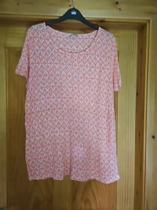 George Asda Women's Top, Orange And White Aztec Design, Size 18 - Picture 1 of 4
