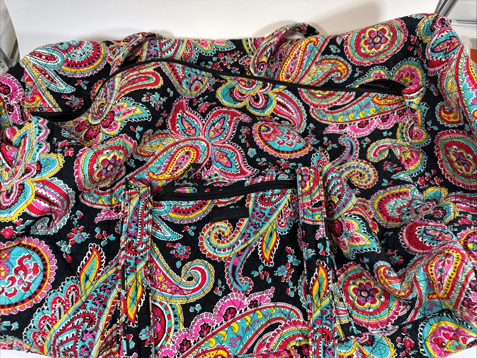 Vera Bradley Parisian Paisley Weekender Duffle Bag 17"  X 25 Lots Of Pockets - Image 1 of 4