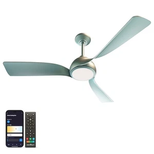 atomi smart Flora 52" Metallic Silver with Metallic Silver Blades Color Changing - Picture 1 of 5