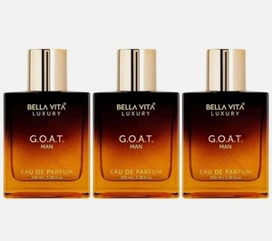 Bella Vita Luxury G.O.A.T Man Eau De Toilette Perfume Unisex 100ml 3 Pcs - Picture 1 of 4