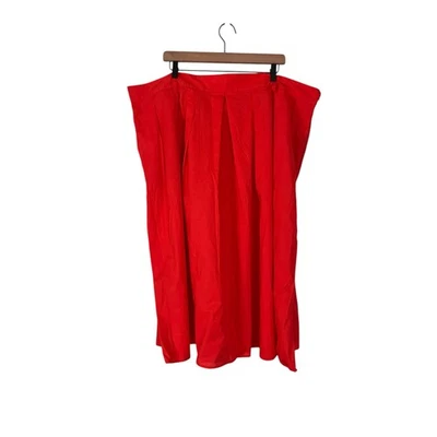 Modcloth x Barbie Long Orange Pleated A-Line Skirt Womens Plus Size 26W Pockets - Image 1 of 4