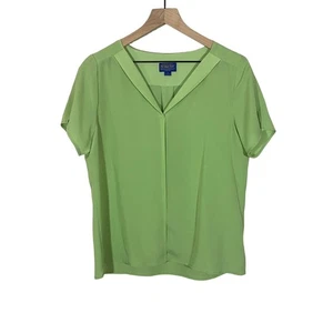 Pendleton Lime Green Short Sleeve Blouse Top Lightweight Sz 8 - Picture 1 of 9