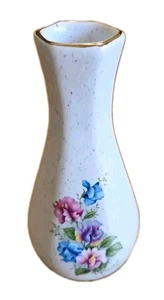 Kernewek Cornwall Vase 6" Ceramic  Pink Blue Purple Floral Pattern Vintage  - Picture 1 of 4