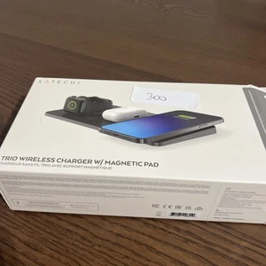 SATECHI Trio Wireless Charger With Magnetic Pad - Black (ST-X3TWCPM) - Zdjęcie 1 z 5
