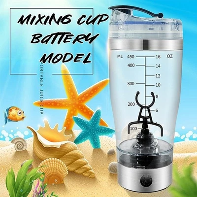 Botella agitadora de proteínas 450 ml mezcladora de vórtice eléctrica taza licuadora portátil deportes Foto 1 de 4