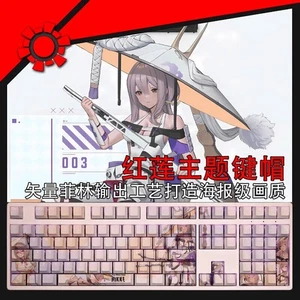 Anime Nikke PBT Transparent Cherry MX Keycaps For Mechanical Keyboard 108 Keys - Picture 1 of 6