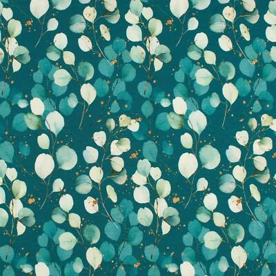 FITZIBIZ Jersey Stoff Eukalyptus, petrol (Meterware ab 0,50m)