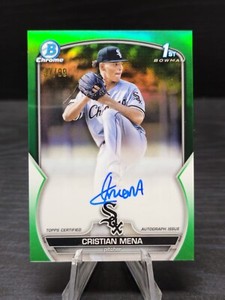 Cristian Mena 2023 Bowman Chrome 1st True Green Auto # /99 White Sox