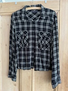 M&S Limited Edition Lightweight Cotton Shirt Blouse - Black & White - 14 - Picture 1 of 5