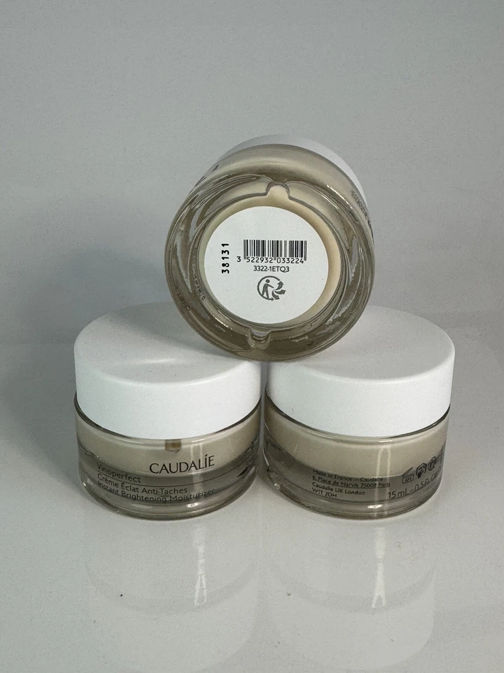 Caudalie Vinoperfect Instant Brightening Moisturiser 3 X 15ml ( Day ) *New*