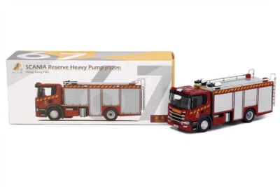 Tiny 1:76 Scania Hong Kong Fire Services Department heavy duty pump truck - Image 1 of 3