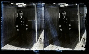 'Captain of a German Ship' Sterograph Glass Plate Negative 10.7cm x 18.9cm - Picture 1 of 2
