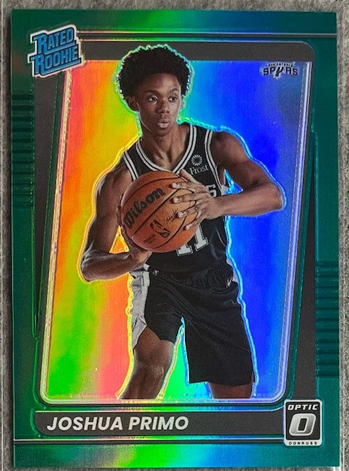 2021-22 Donruss Optic Rated Rookie Green Prizm #162 Joshua Primo #d 3/5 RC