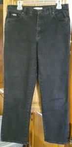 PRE-OWNED LEE RELAXED STRAIGHT LEG WOMEN'S  BLACK  JEANS SIZE 10 MEDIUM  - Picture 1 of 2