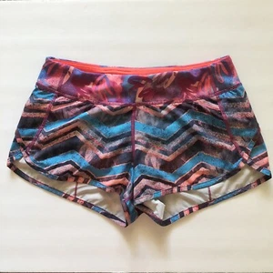 Ivivva Lululemon Speedy Shorts Girl Youth Pink Blue Purple Gray Zig Zag Print 14 - Picture 1 of 6