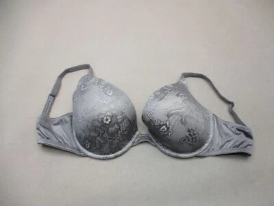 Sujetador Demi 36D MAIDENFORM Mujer Gris Encaje Forrado Con Aros Cierre Trasero 3F Foto 1 de 4