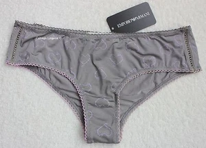 NUEVO CON ETIQUETAS EMPORIO ARMANI 161880 ""Calzoncillos"" de altura baja, nailon pantalones cortos, gris, P (It 2) - Imagen 1 de 4