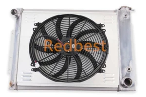 4Row Aluminum Radiator+Shroud 16''Fan For 67-69 68 Chevy Camaro Pontiac Firebird - Foto 1 di 13