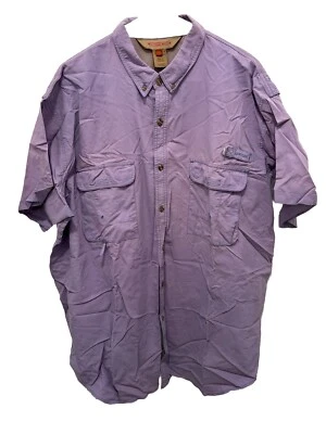 Camisa Redington Para Hombres 2XL Manga Corta Púrpura Botón Bolsillos Frontales Ventilada Desteñida Foto 1 de 4