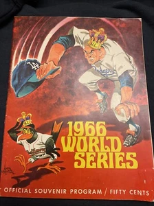 Programa de la Serie Mundial de los Dodgers de Los Ángeles 1966 contra los Orioles de Baltimore - EX sin anotar - Imagen 1 de 4