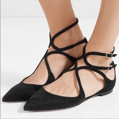 Nuevo escote de gamuza punta plana JIMMY CHOO Lancer 37,5 Foto 1 de 4