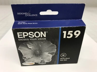 Genuine Epson T159820 159 Matte Black Ink Cartridge for R2000 Printer Exp 2019 - Image 1 of 2