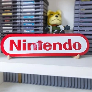 ๐ฎ Nintendo Logo Sign โ CNC Engraved Wood Wall Art | Retro Gaming Decor Display - Picture 1 of 6
