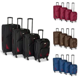 Suitcase Set w/ Swivel Wheels Expanding Cabin Bag Luggage Travel | 4-Pcs Set - Picture 1 of 10
