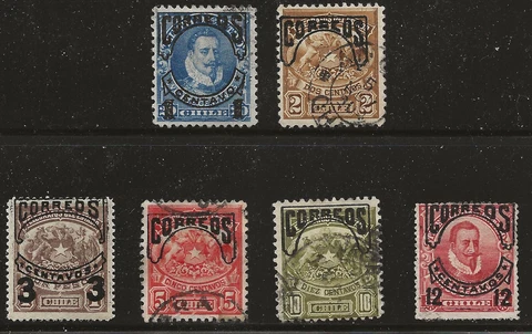 Chile Scott #58-59 & 64-67, Singles 1904 FVF Used Cover