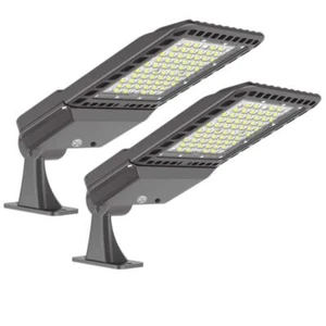 800Watt Equivalent Integrated LED Bronze Dusk to Dawn Arm Mount LED Area Outdoor - Picture 1 of 7