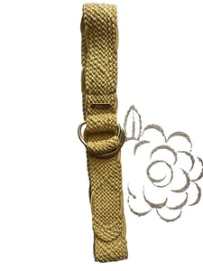 Vtg Ralph Lauren Womens Braided 2 Inch Belt Double Ring Gold Buckle Size 41 Inch - Picture 1 of 5