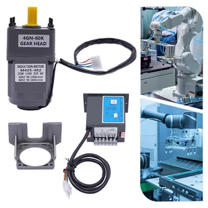 1:60 90-1350r/min AC110V Gear Motor Electric Motor 25W Variable Speed Controller - Picture 1 of 22