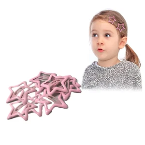 10Pcs Pink Star Snap Hair Clips - Y2K Non-Slip Barrettes for Girls & Women - Picture 1 of 13