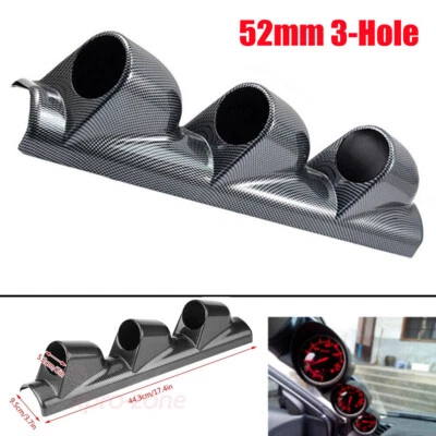 52mm Car A-Pillar 3 Holes Gauge Pod Mount Holder Bracket Pillar Meter LHD NEW - Image 1 of 4