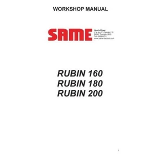 Same Rubin 160 180 200 Workshop Service Manual - Picture 1 of 5