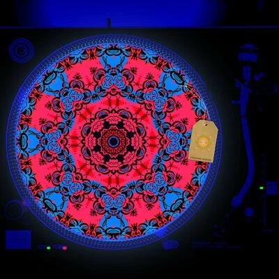 Kitty Picnic Turntable Slipmat GLOW BLACKLIGHT 12 inch for DJ Vinyl LP - Image 1 of 2