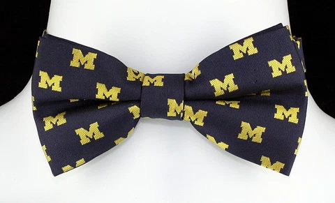 Michigan Wolverines Men's Bow Tie Adjustable Neck College Logo Blue Bowtie Cover