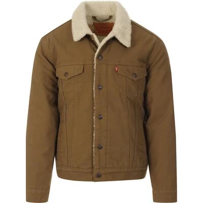 Levi's Men's Big & Tall Sherpa Trucker Jacket Cougar Canvas 588970004 - Image 1 of 2