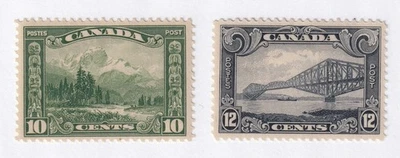 MATT'S STAMPS SCOTT CANADA #155-#156 SCENIC COMMEMORATIVES, 1928-29, MH CV$67.50 - Image 1 of 3