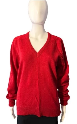 VTG Pendleton Sweater Red V-Neck 100% Virgin Lambswool Made in USA Classic SZ M - Image 1 of 4