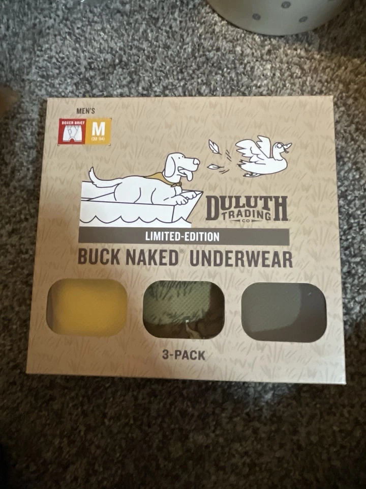 NEW Men’s Duluth Trading 3 Pack Buck Naked Hunting Boxer Briefs Size Medium - Image 1 of 1