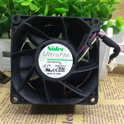 One New Nidec V80E12BS2A5-57 DC12V 1.95A 4-wire server cooling fan#QW - Image 1 of 3