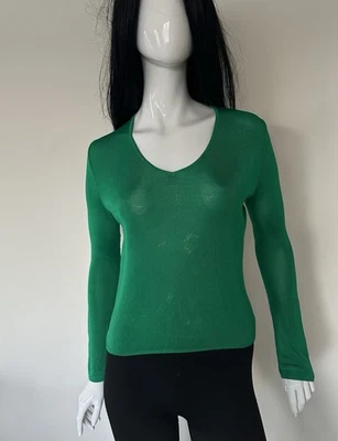 JUST CAVALLI Único Top Color Verde Frontal, Transparente con Libélulas Trasero XS Foto 1 de 4