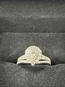 Zales 1 - 1/2 ct TW Diamant Braut Hochzeit Set 14k Weißgold - Größe 8 - Bild 1 von 6