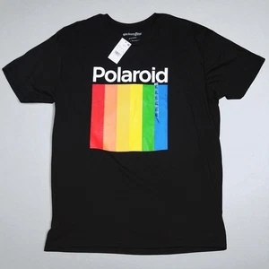 Polaroid Rainbow Logo We Love Fine schwarzes grafisches Herren-T-Shirt ~ XL ~ neu mit Etikett - Bild 1 von 2