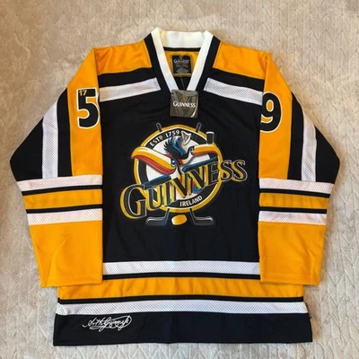 Camiseta de hockey Guinness Toucan amarilla blanca y negra talla L Foto 1 de 4
