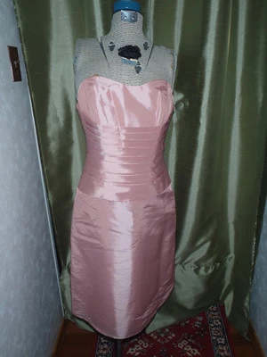 Jordan Dama de honor Formal Vestido de Noche Talla 6 Rosa Balet Claro Sin Tirantes Foto 1 de 4