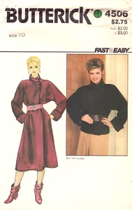 Butterick 4506 ~ Mid Calf Coat & Jacket-Very Loose Fitting Front Wrap Lined - 10 - Picture 1 of 4