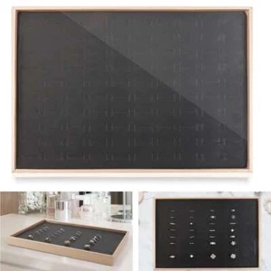 100 Slots Jewelry Ring Display Organizer Tray Holder Earrings Storage Boxes Case - Picture 1 of 13