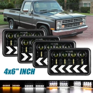 4 PIEZAS 4X6" LED Faro Alto/Bajo Haz DRL Señal de Giro Lámpara Para Nissan 720 1983-1986 - Imagen 1 de 12